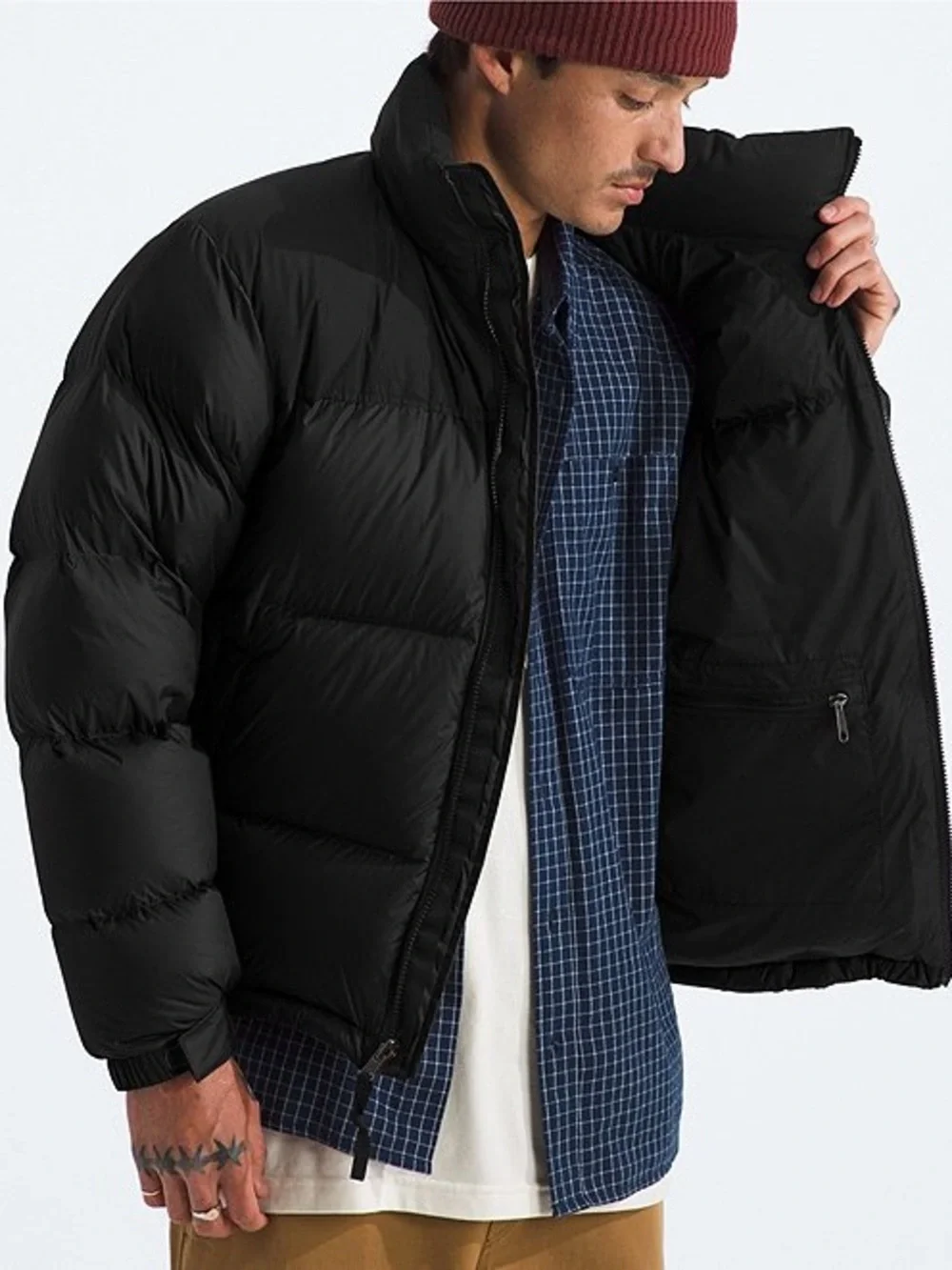 Retro Nuptse Long Sleeve Winter Puffer Jacket